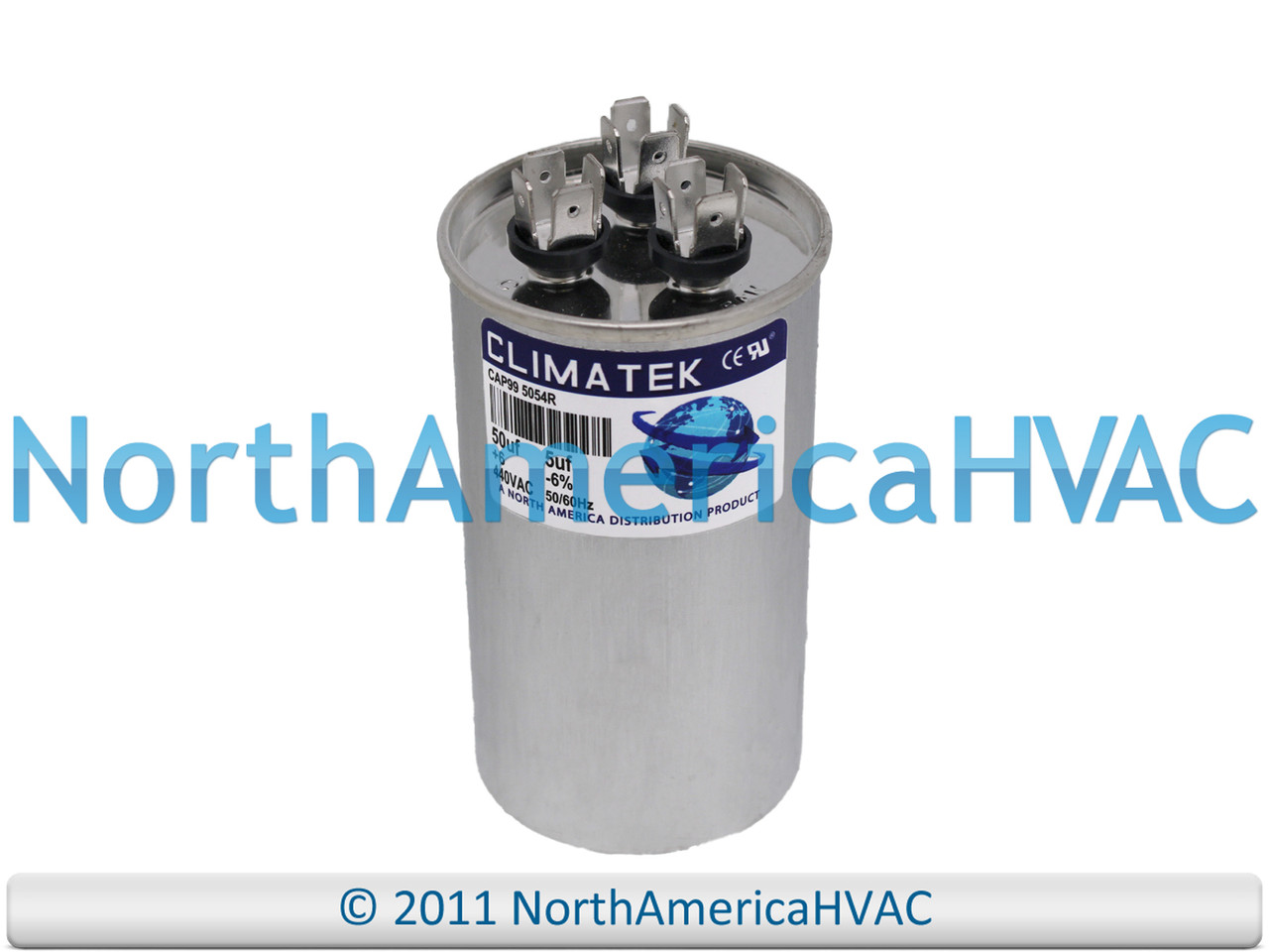 Climatek Run Capacitor 50+5 uF MFD 440 Volt Round Fits